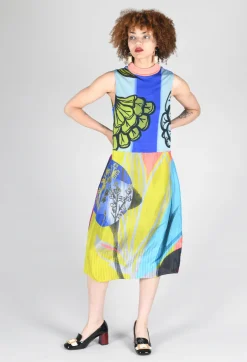 Dress Poppy Turtle Neck Sleeveless Plage in Blue
