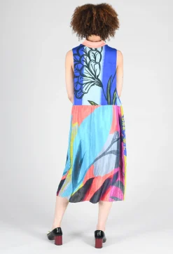 Dress Poppy Turtle Neck Sleeveless Plage in Blue