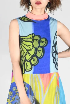 Dress Poppy Turtle Neck Sleeveless Plage in Blue