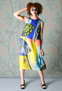 Dress Poppy Turtle Neck Sleeveless Plage in Blue