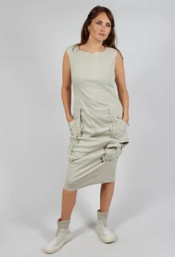 Dress with Bleached Stitching in Eraser