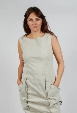 Dress with Bleached Stitching in Eraser