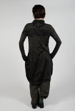 Dress with Lettering Design in Jungle Print