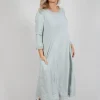 Dress with Mesh Detail Hems in Grey