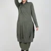Dress with Placed Print in Camp Shiny Print