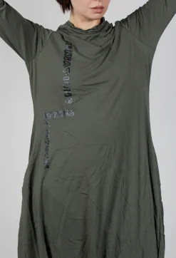 Dress with Placed Print in Camp Shiny Print