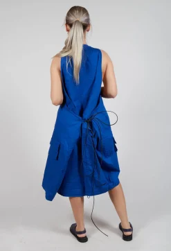 Drop Armhole Dress with Pull Toggle Hemline in Royal