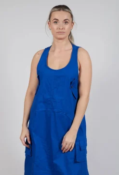 Drop Armhole Dress with Pull Toggle Hemline in Royal