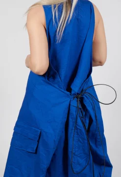 Drop Armhole Dress with Pull Toggle Hemline in Royal