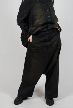 Drop Crotch Jeans in Fogged Camel Jean