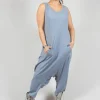 Drop Crotch Jumpsuit in Water