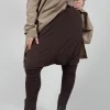 Drop Crotch Leggings in Brown