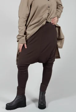 Drop Crotch Leggings in Brown