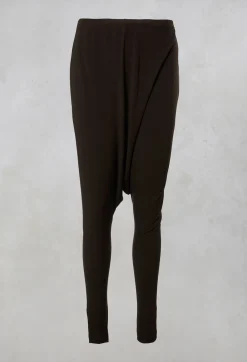 Drop Crotch Leggings in Brown
