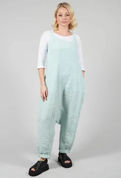 Drop Crotch Linen Jumpsuit in Sky