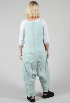 Drop Crotch Linen Jumpsuit in Sky