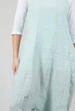 Drop Crotch Linen Jumpsuit in Sky