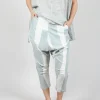 Drop Crotch Pull On Trousers in Grey Print