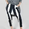 Drop Crotch Pull On Trousers in Black Print
