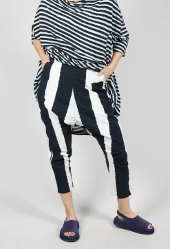 Drop Crotch Pull On Trousers in Black Print
