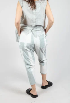 Drop Crotch Pull On Trousers in Grey Print