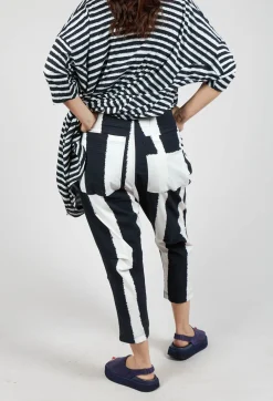 Drop Crotch Pull On Trousers in Black Print