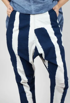 Drop Crotch Pull On Trousers in Navy Print