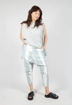 Drop Crotch Pull On Trousers in Grey Print