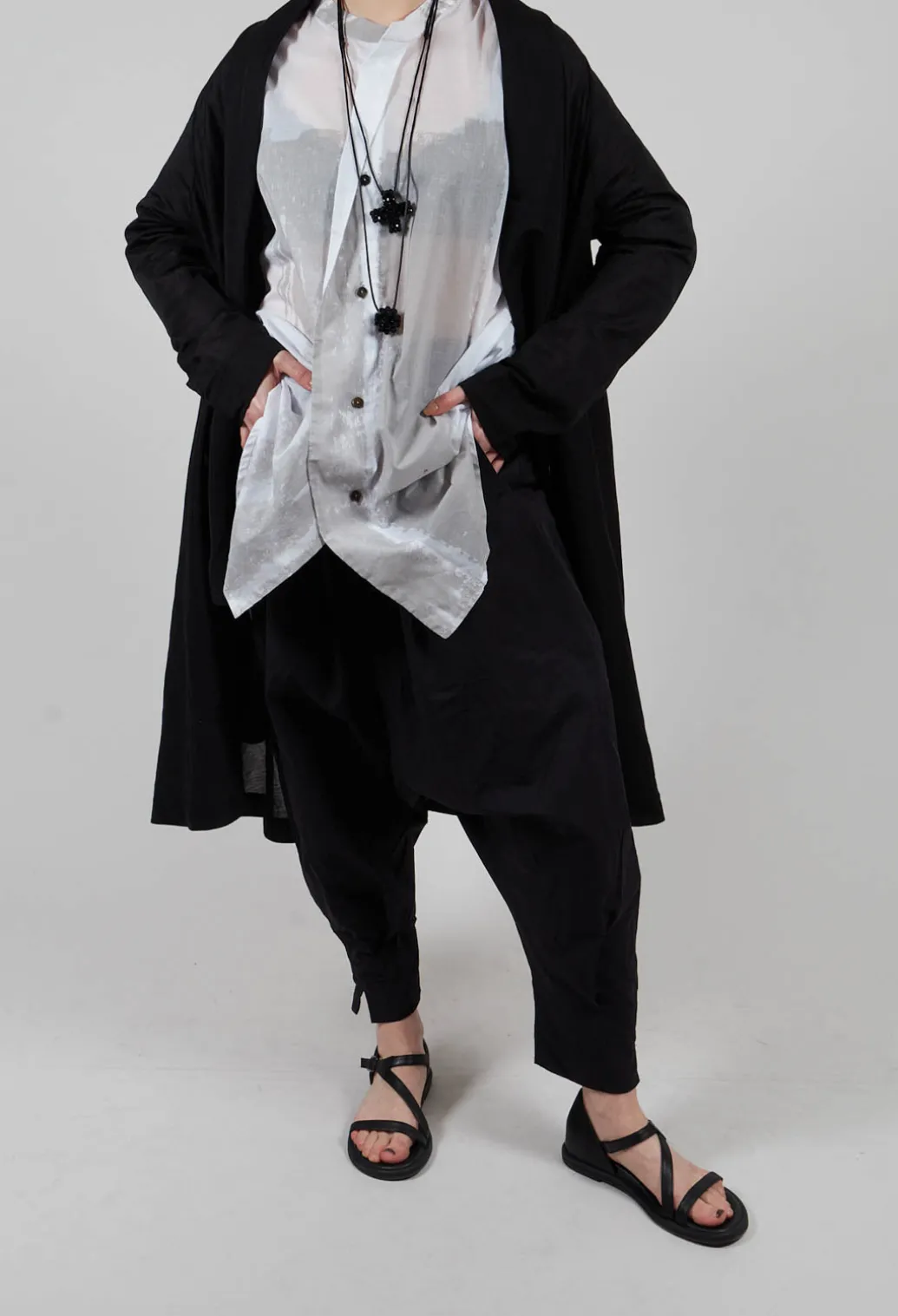 Drop Crotch Trouser in Black