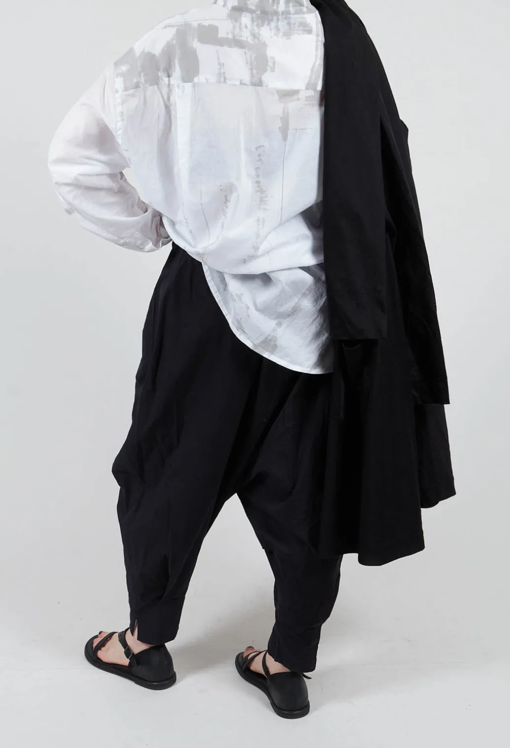 Drop Crotch Trouser in Black