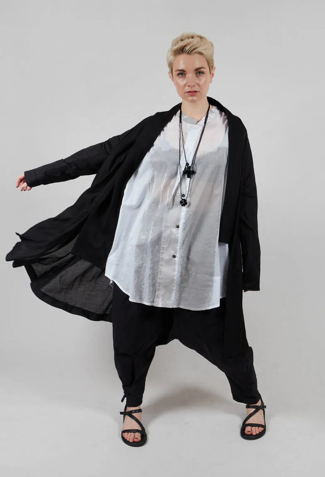 Drop Crotch Trouser in Black