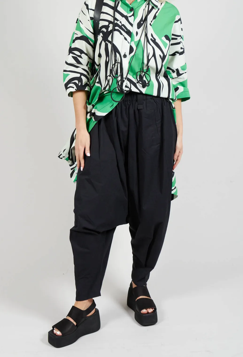 Drop Crotch Trouser in Black