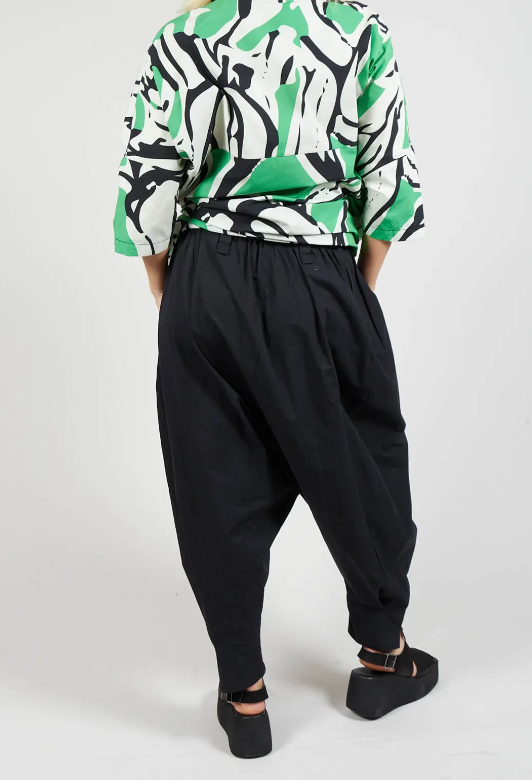 Drop Crotch Trouser in Black