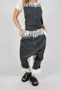 Drop Crotch Trousers in Black Paint