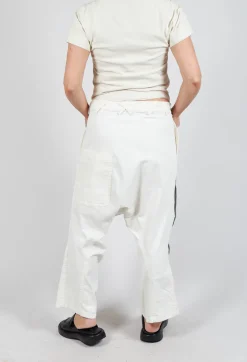 Drop Crotch Trousers in Black Paint