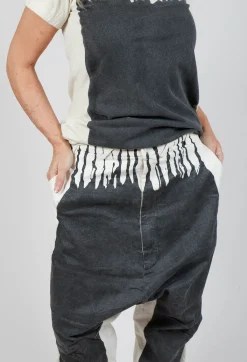 Drop Crotch Trousers in Black Paint