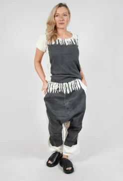 Drop Crotch Trousers in Black Paint