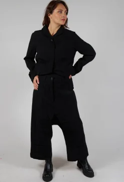 Drop Crotch Trousers in Black