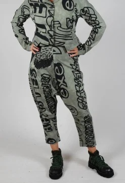 Drop Crotch Trousers in Defender Big Print