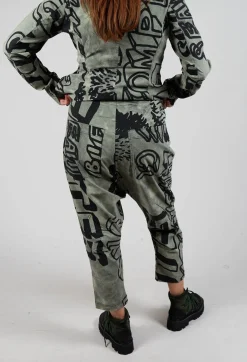 Drop Crotch Trousers in Defender Big Print