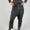 Drop Crotch Trousers in Rock Print