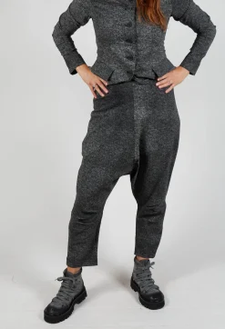 Drop Crotch Trousers in Rock Print