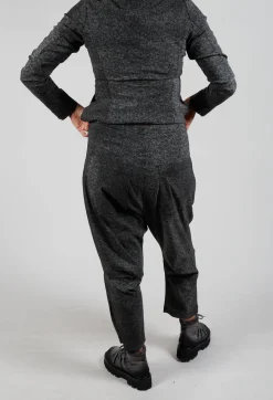 Drop Crotch Trousers in Rock Print