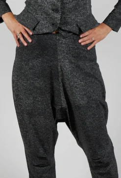 Drop Crotch Trousers in Rock Print