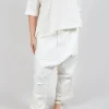 Drop Crotch Trousers in Starwhite Paint