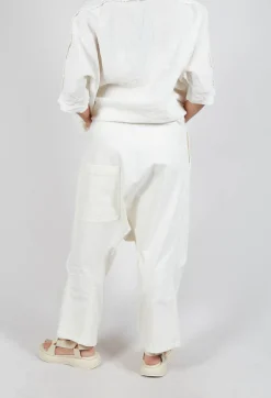 Drop Crotch Trousers in Starwhite Paint