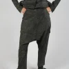 Drop Crotch Trousers with Tapered Leg in Camp Print