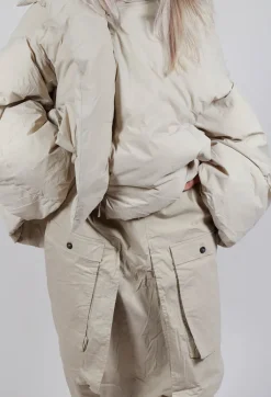 Drop Crotch Trousers with Statement Pockets in Eraser