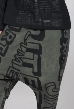 Drop Crotch Trousers with Tapered Leg in Camp Big Print