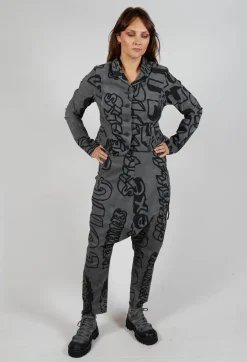 Drop Crotch Trousers with Tapered Leg in Rock Big Print